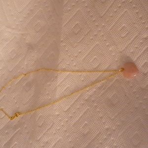 Rose quartz heart pendant